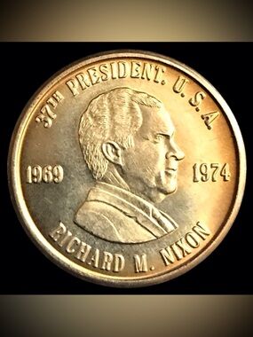 Brass Presidential Token Coin - Richard M. Nixon